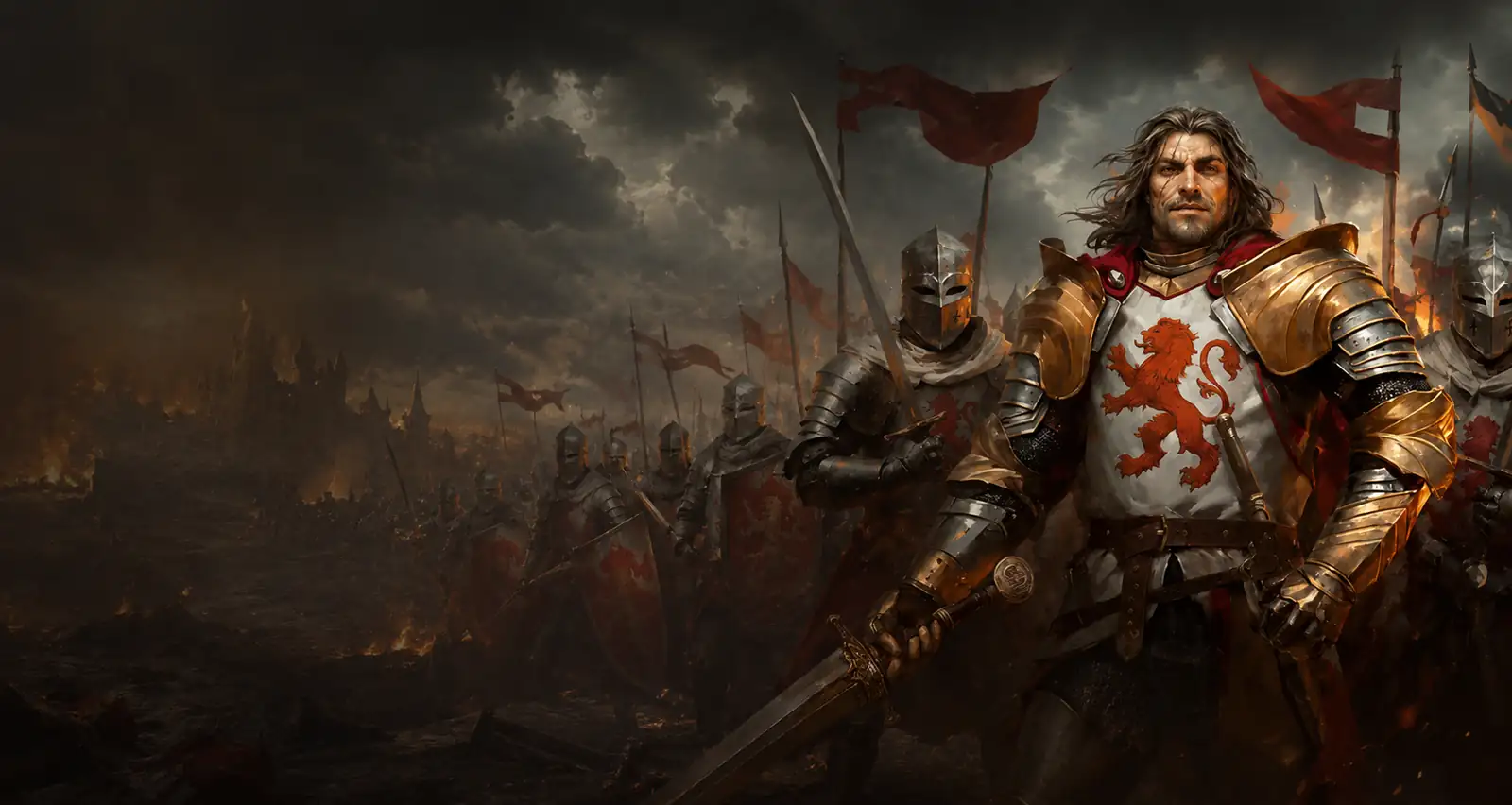 Caballero Crusado y su ejército en campaña